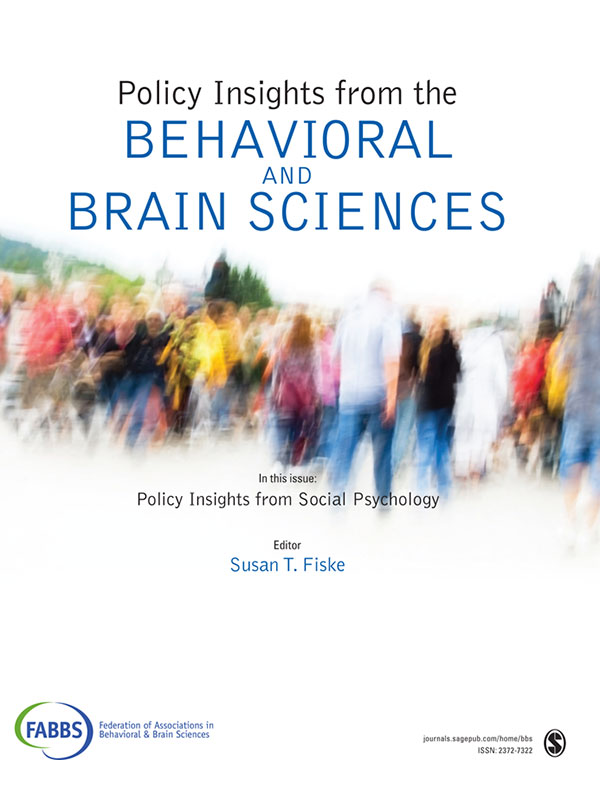 Policy Insights from the Behavioral and Brain Sciences cover