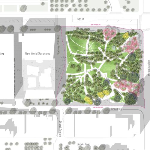 Diagram shows the design of the park. 