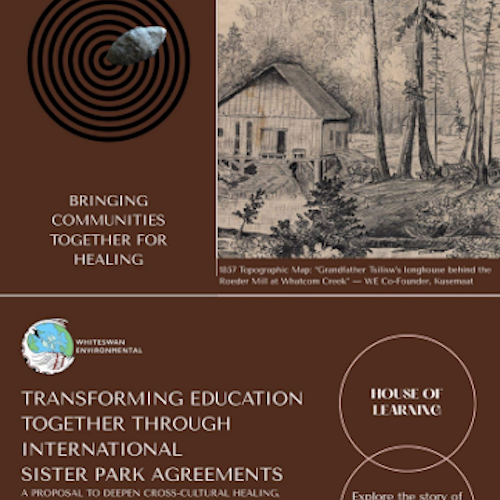 First page of a flyer-type document with text describing the House of Healing and House of Learning.